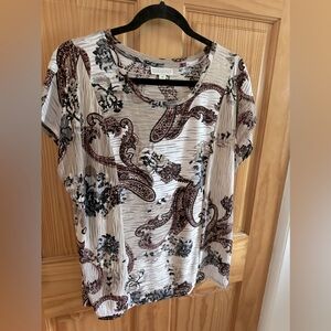 Dana Buchman crepe paisley top size M